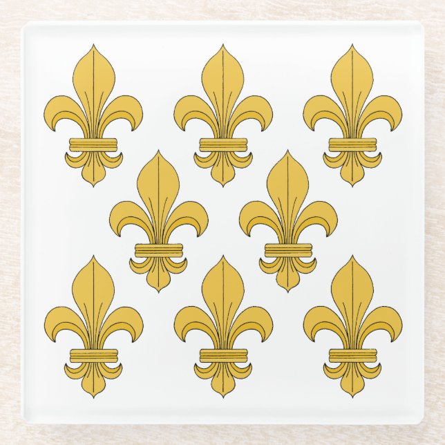 Fleur-de-lis Glass Coaster (Front)