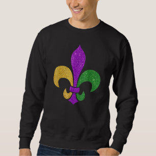 Fleur De Lis Glitter Effect Mardi Gras_3 Sweatshirt