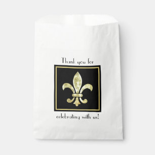 Fleur De Lis Gold Leaf Favour Bags