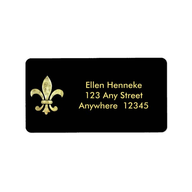 Fleur De Lis Gold Leaf Label (Front)