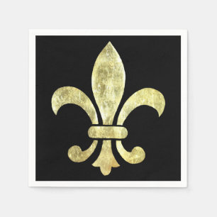 Fleur de Lis Gold Leaf Napkin