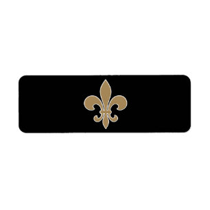 Fleur de Lis Gold with White and Black Outline