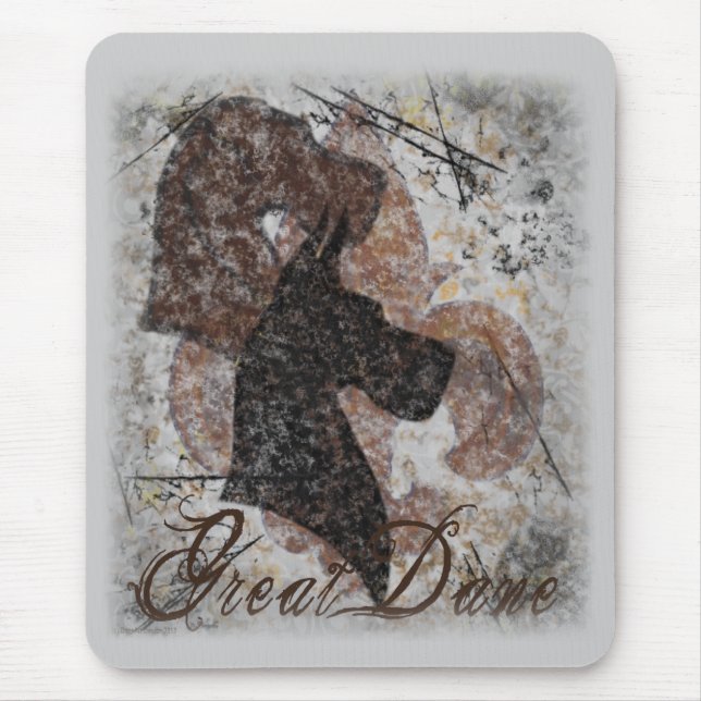 Fleur-De-Lis Great Dane Mouse Pad (Front)