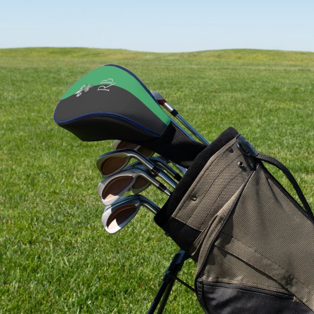 Fleur De Lis Green Golf Head Cover (In Situ)