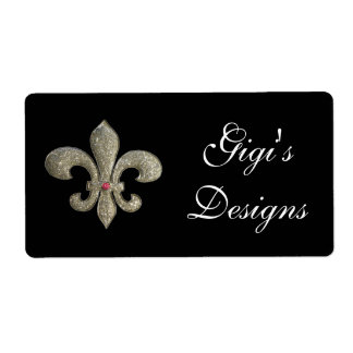 Fleur de lis handmade labels
