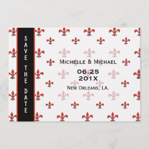 Fleur de Lis Heart Save the Date Invitation