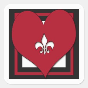 Fleur de Lis Heart Stickers
