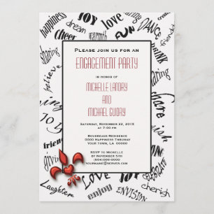 Fleur de lis Heartfelt Expressions Engagement Invitation
