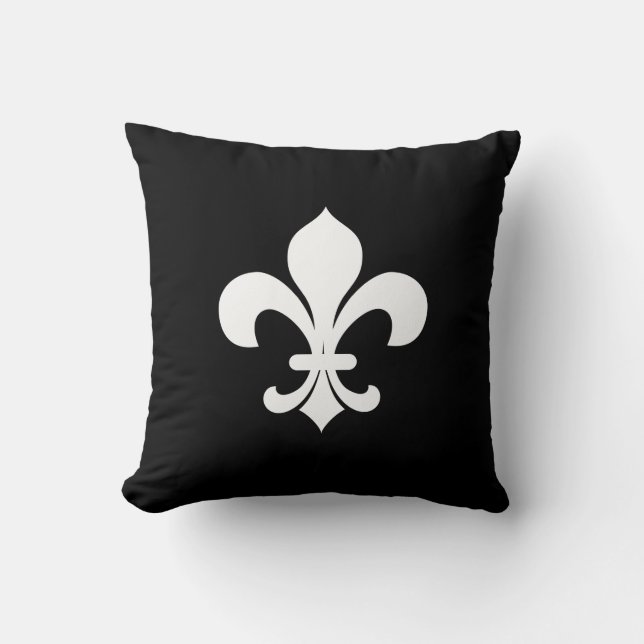 Fleur-de-Lis Heraldry Throw Pillow (Front)