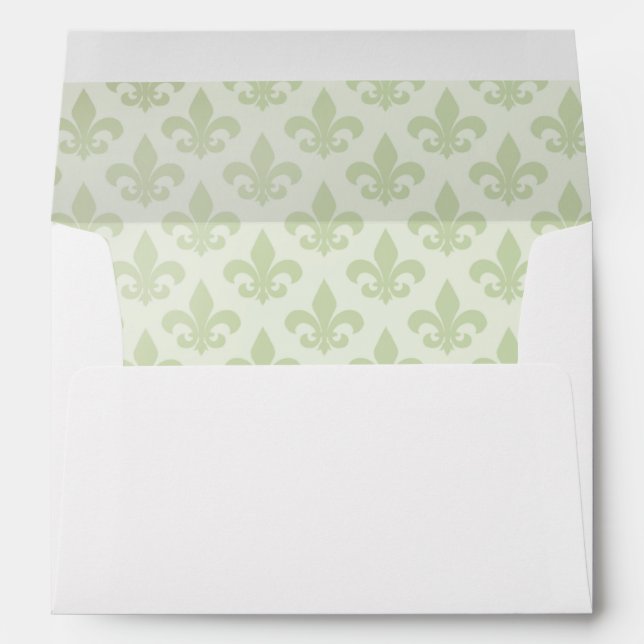 Fleur de Lis Holiday Pattern Elegant Pattern Envelope (Back (Bottom))