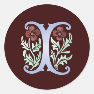 Fleur-de-lis I Monogram Classic Round Sticker