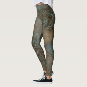 Fleur De Lis in a Rusty Background Leggings