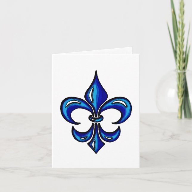 Fleur de Lis in Blue Card (Front)