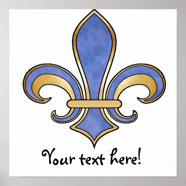Fleur de Lis in solid colour  - Dark Blue Poster (Front)