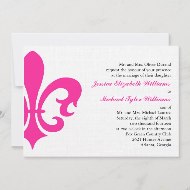 Fleur de Lis Invitation (Front)