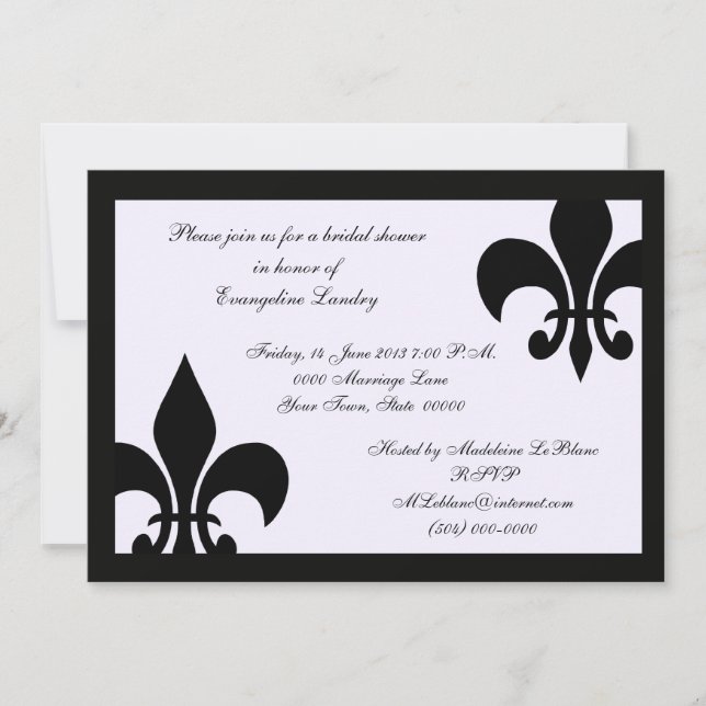 Fleur de Lis Invitations (Front)