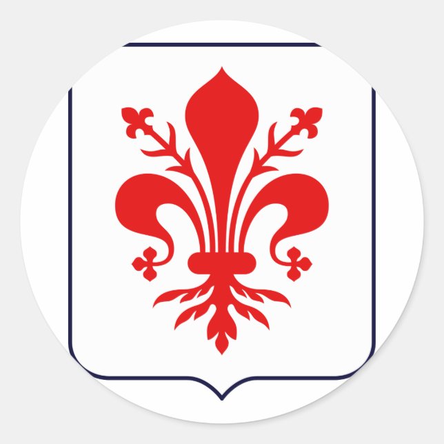 Fleur de lis, Italy Classic Round Sticker (Front)