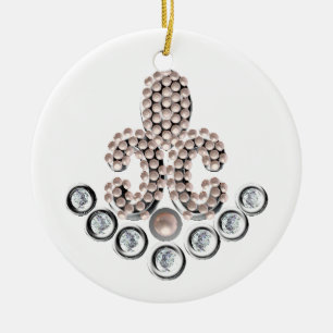 Fleur De Lis-jewelled Ceramic Tree Decoration