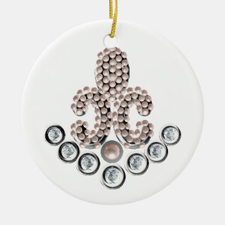 Fleur De Lis-jewelled Ceramic Tree Decoration