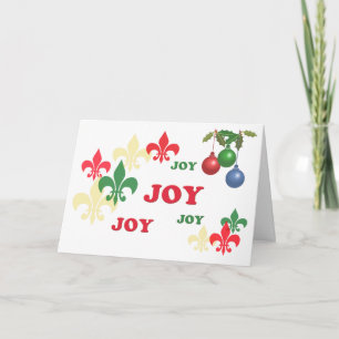 Fleur de Lis Joy Holiday Greeting Card