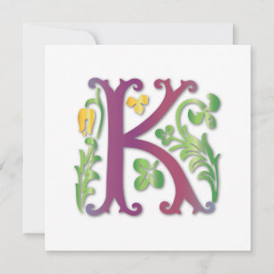 Fleur-de-lis K Monogram Invitation