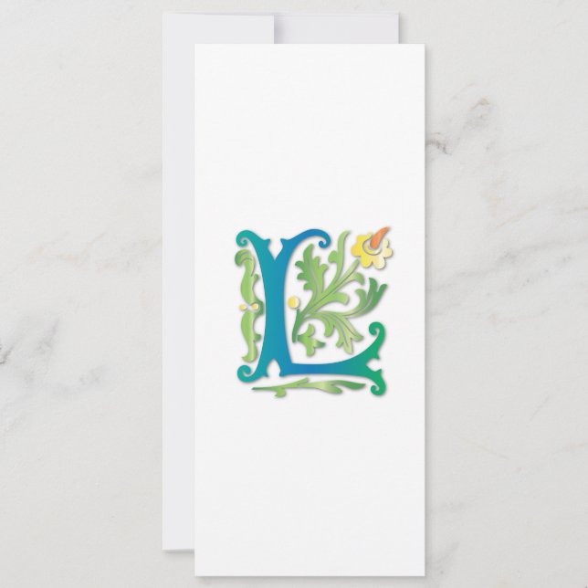 Fleur-de-lis L Monogram Invitation (Front)