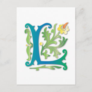 Fleur-de-lis L Monogram Postcard