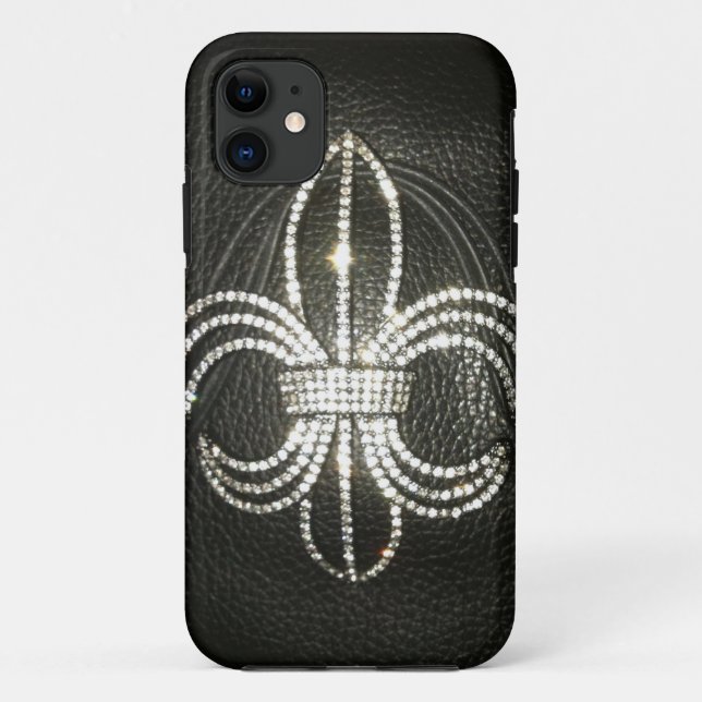 Fleur de-lis leather look print case (Back)