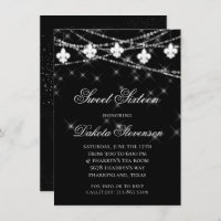 Fleur de Lis Lights | Black Mardi Gras Sweet 16