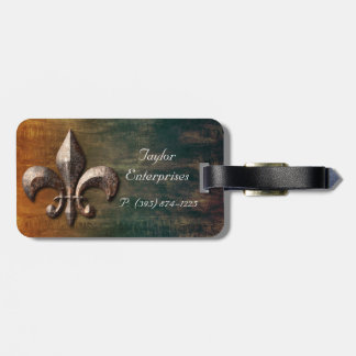 Fleur de lis Logo Travel Tag rustic