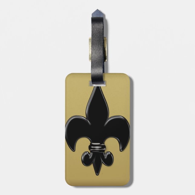 Fleur De Lis Luggage Tag (Back Vertical)