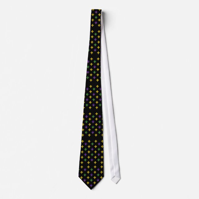 Fleur de Lis Mardi Gras Black Tie (Front)
