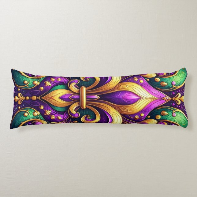 fleur de lis mardi gras body cushion (Front)