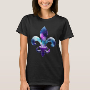 Fleur De Lis Mardi Gras Carnival Galaxy Sci fi Ver T-Shirt