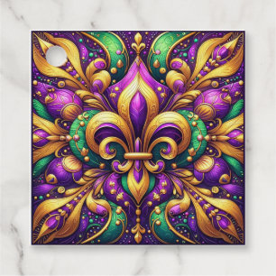 fleur de lis mardi gras favour tags