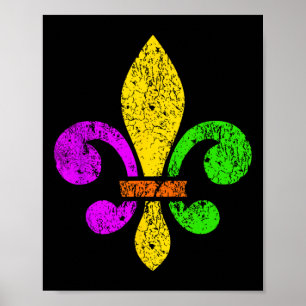 Fleur De Lis Mardi Gras Funny Top New Orleans Wome Poster
