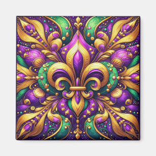 fleur de lis mardi gras magnet