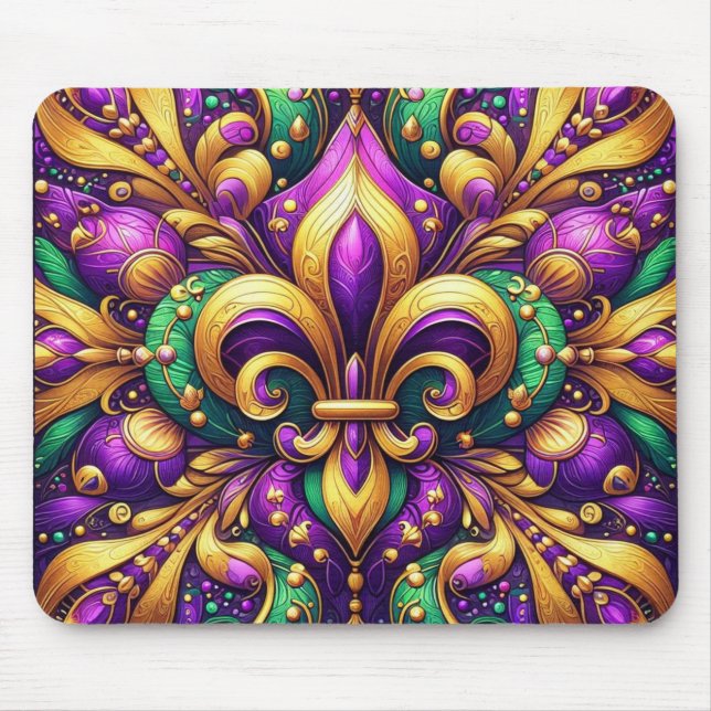 fleur de lis mardi gras mouse pad (Front)