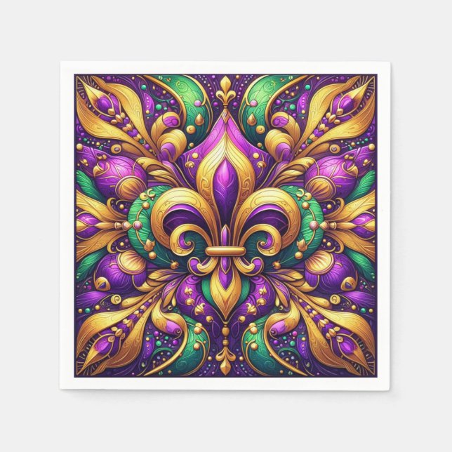 fleur de lis mardi gras napkin (Front)