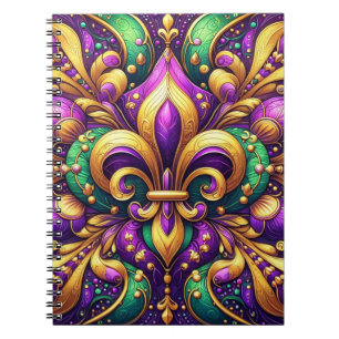 fleur de lis mardi gras notebook