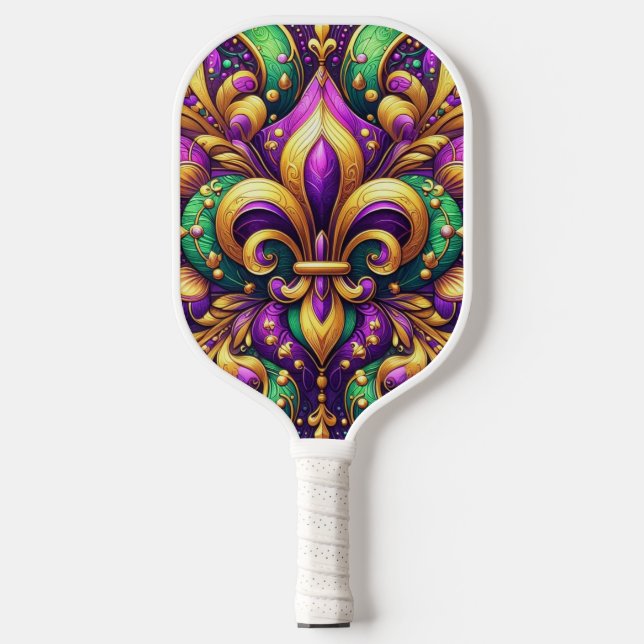 fleur de lis mardi gras pickleball paddle (Front)