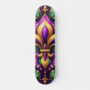 fleur de lis mardi gras skateboard