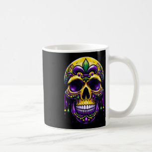 Fleur De Lis Mardi Gras Skull New Orleans Carnival Coffee Mug