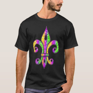 Fleur De Lis Mardi Gras Symbol Carnival Costume Pa T-Shirt