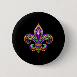 Fleur-de-lis Mardi Gras Symbol Carnival Parade Cos 6 Cm Round Badge