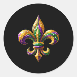 Fleur-de-lis Mardi Gras Symbol Carnival Parade Cos Classic Round Sticker