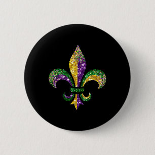 Fleur De Lis Mardi Gras Symbol Louisiana New Orlea 6 Cm Round Badge