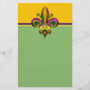 Fleur de lis Mask Stationery