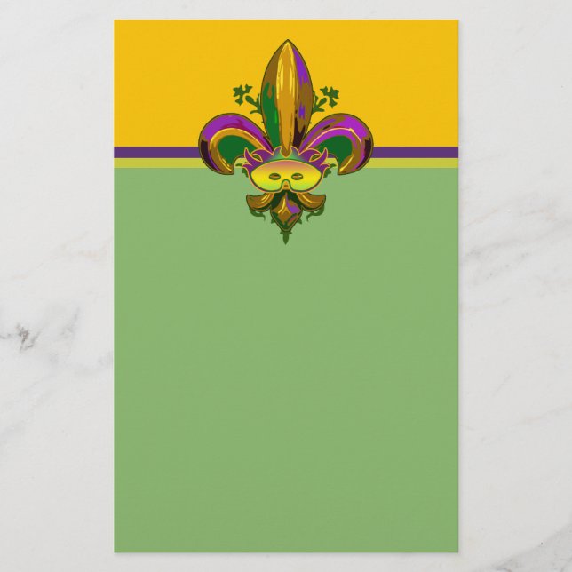 Fleur de lis Mask Stationery (Front)