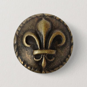 Fleur De Lis Medallion 6 Cm Round Badge
